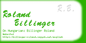 roland billinger business card